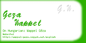 geza wappel business card