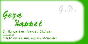 geza wappel business card